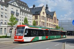 City-Bahn Chemnitz Stadtbahn ChemnitzBahn Stadler Citylink vor Alstadthäusern in der Bahnhofstraße vor dem Hauptbahnhof